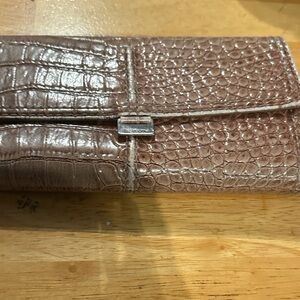 Liz Claiborne Crocodile Embossed Pink Wallet